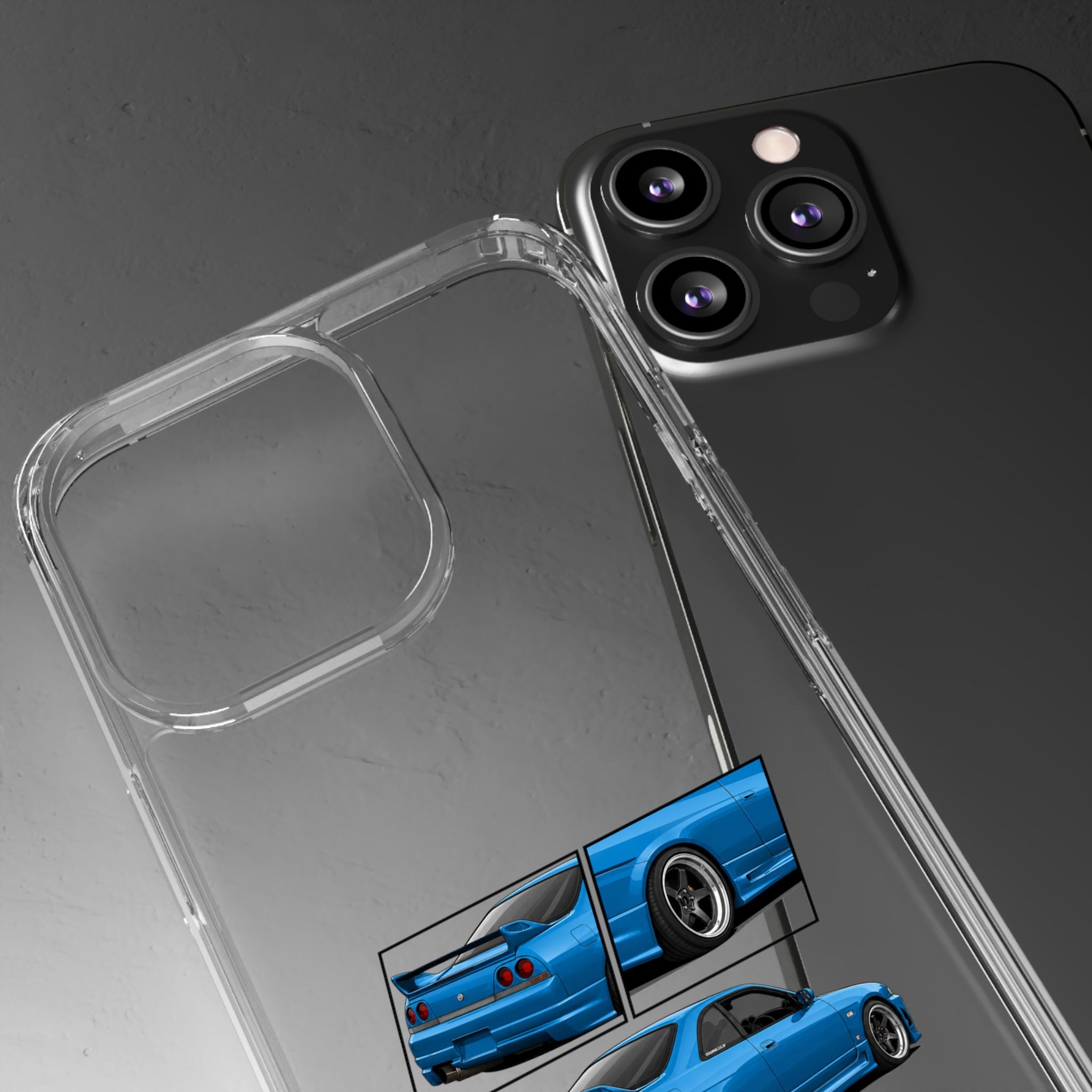 BLUE SKYLINE R33 PHONE CASE