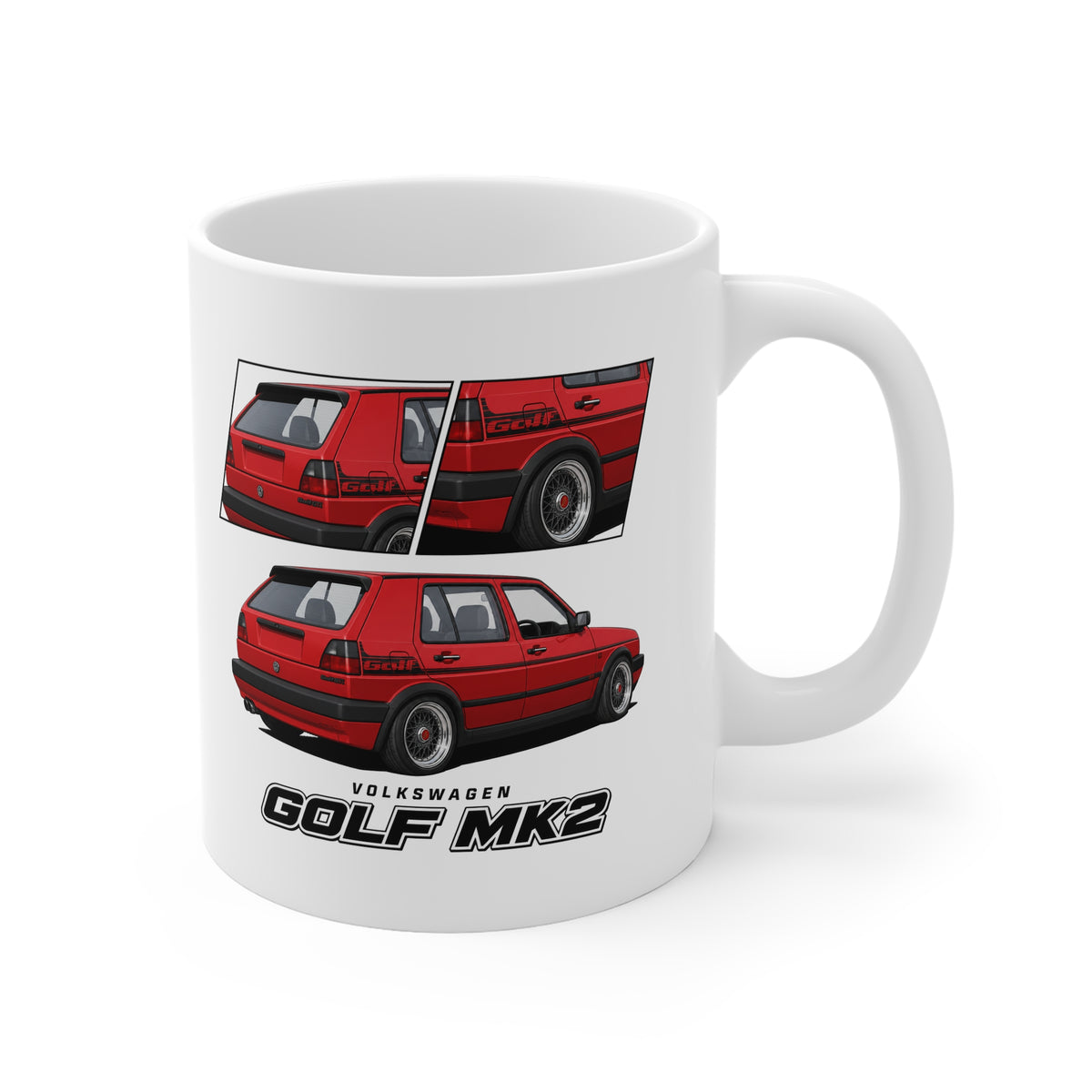 RED VW MK2 GOLF MUG