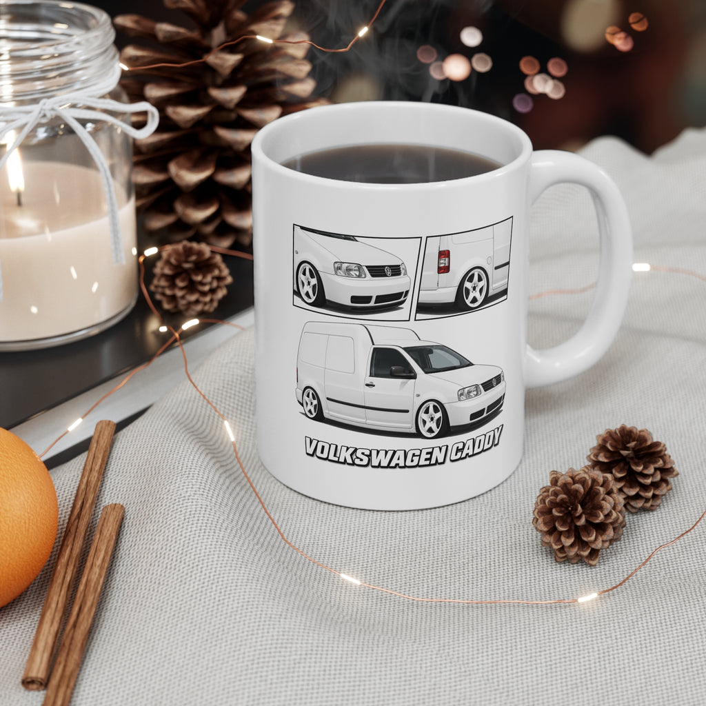 WHITE VW CADDY MUG