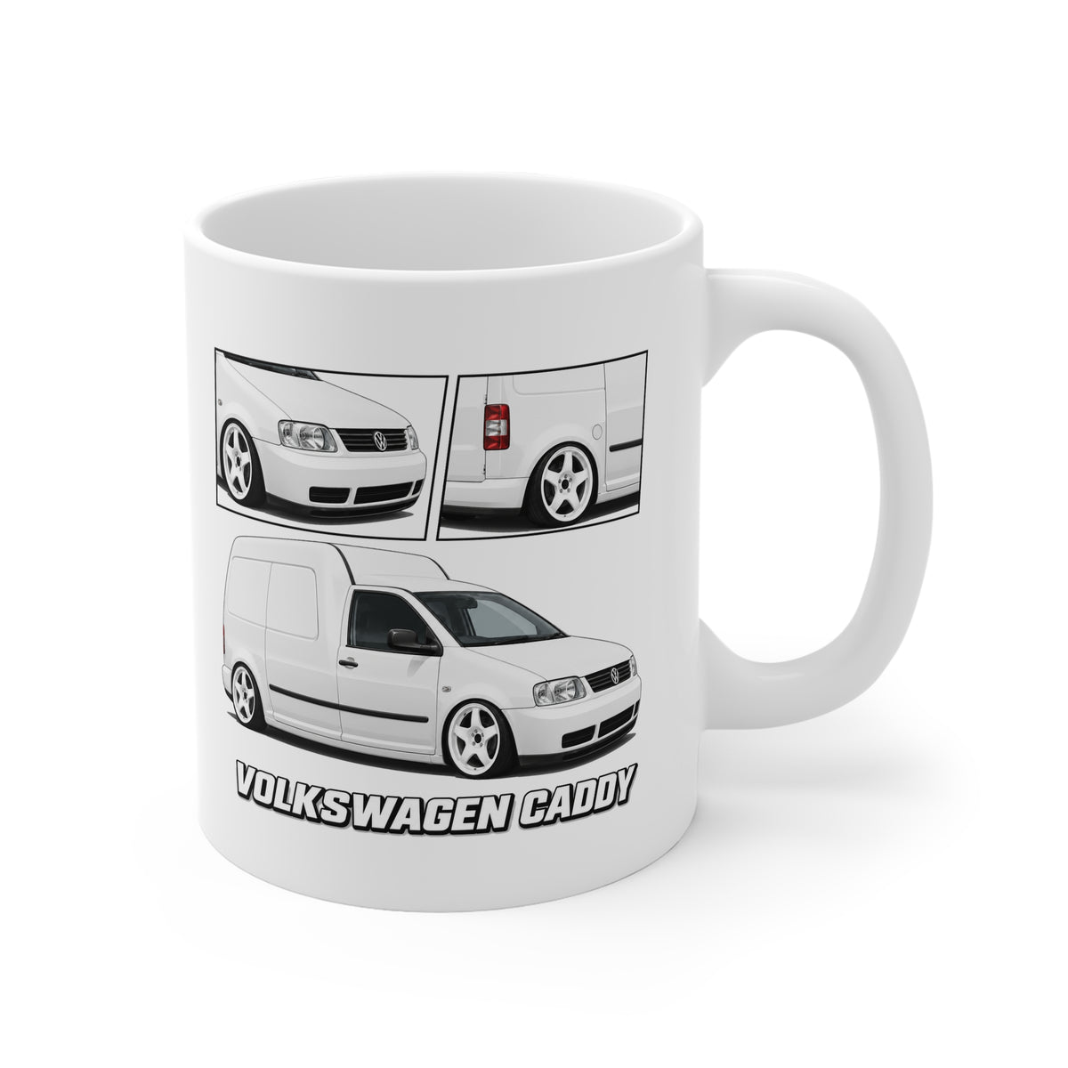 WHITE VW CADDY MUG