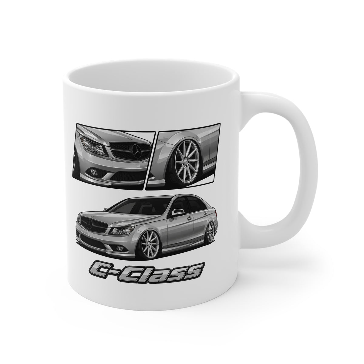 SILVER MERCEDES C-CLASS MUG