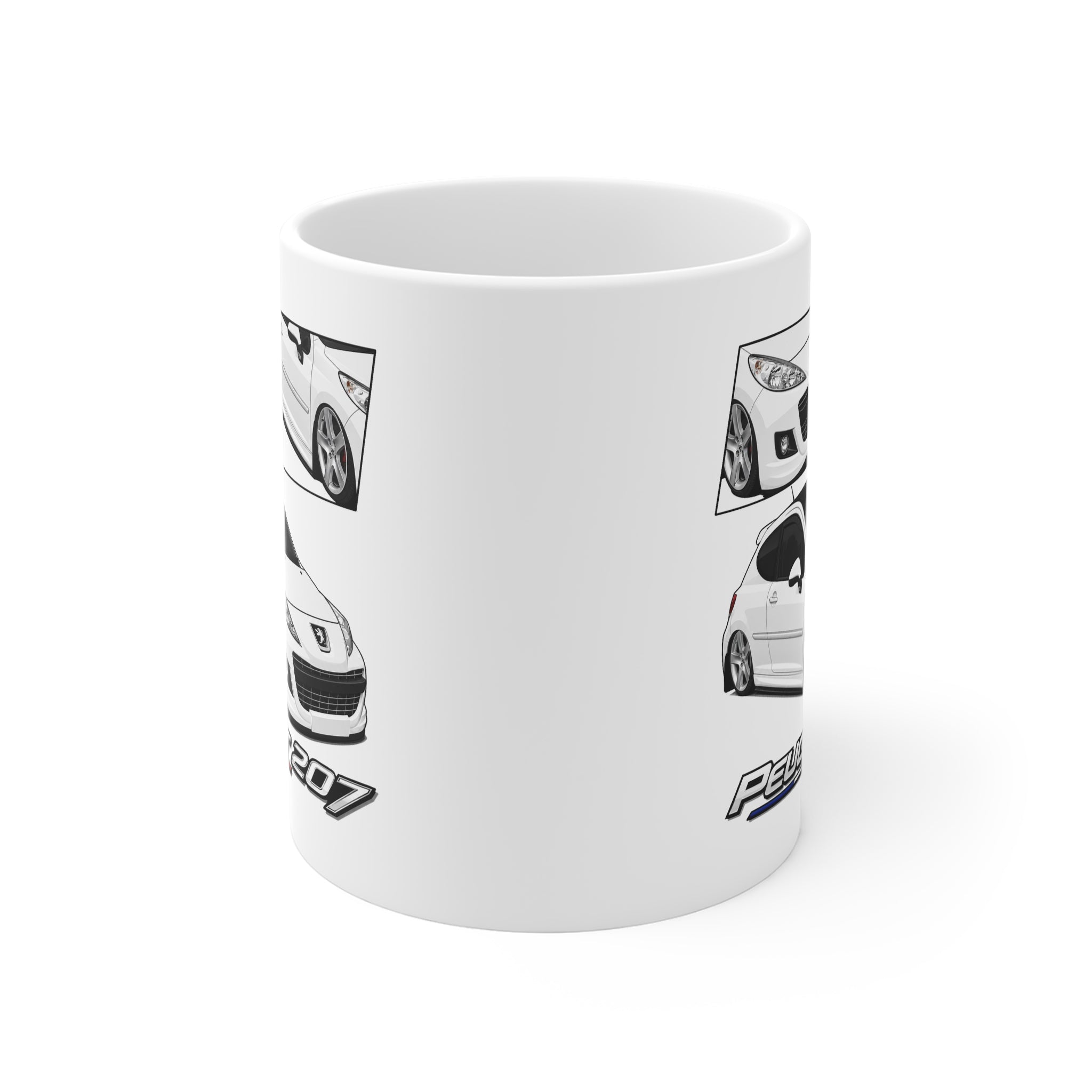 WHITE PEUGEOT 207 MUG
