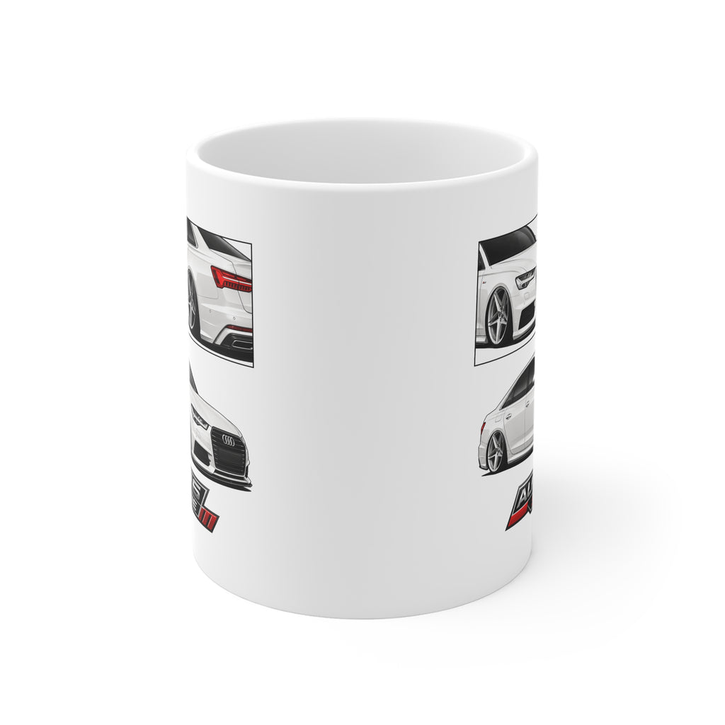 WHITE AUDI A6 MUG