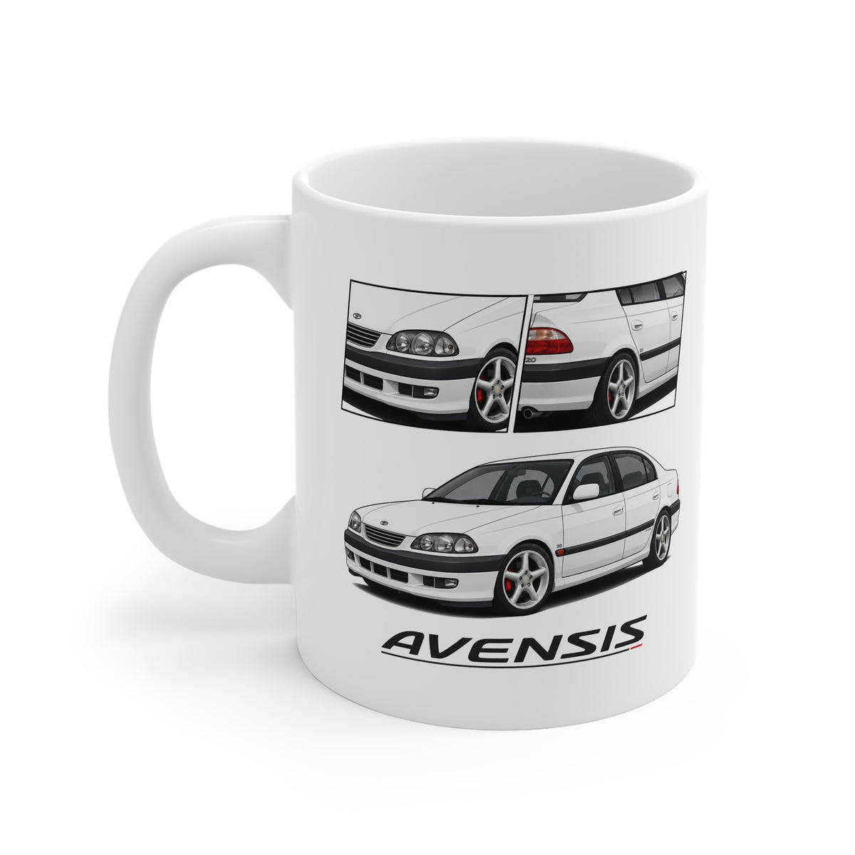 WHITE TOYOTA AVENSIS MUG