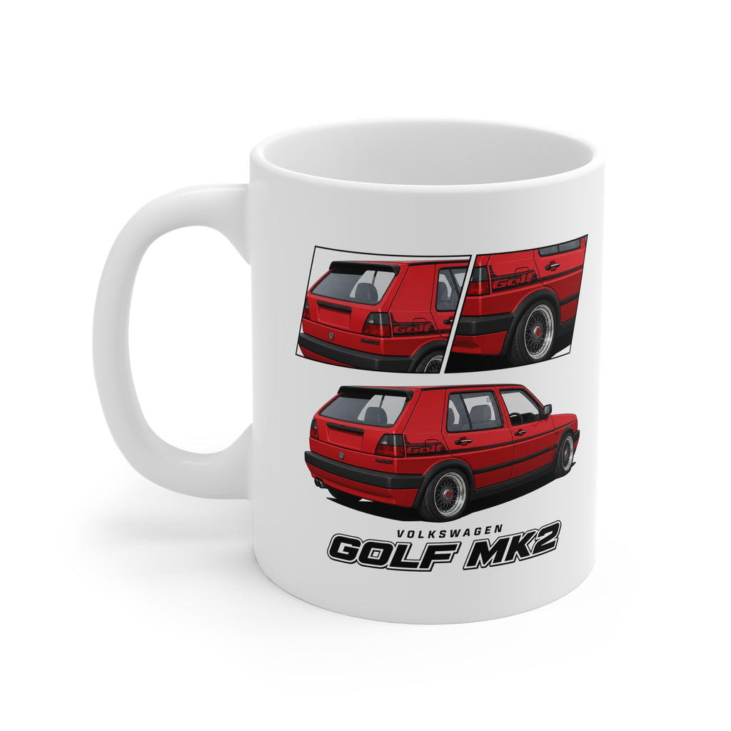 RED VW MK2 GOLF MUG