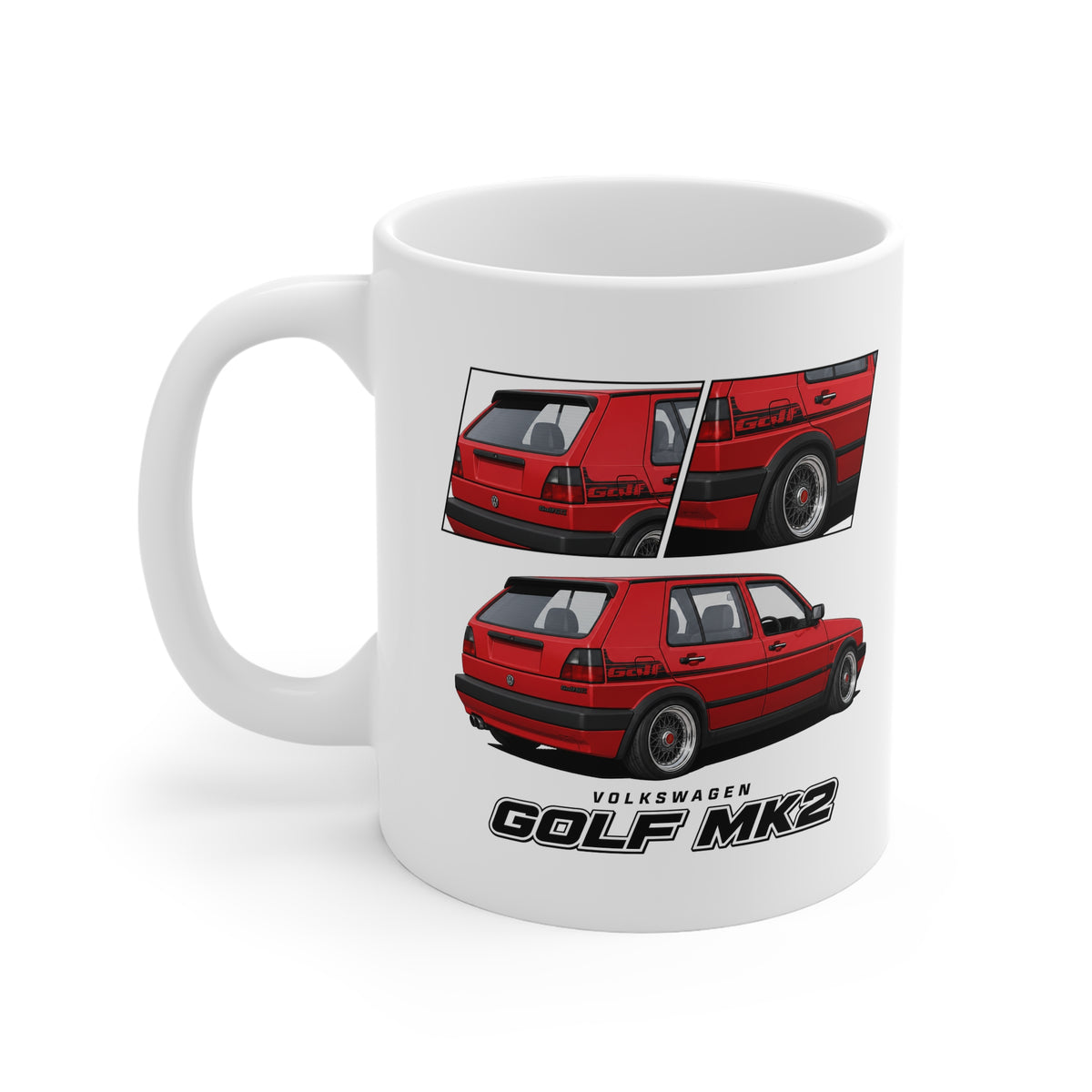 RED VW MK2 GOLF MUG