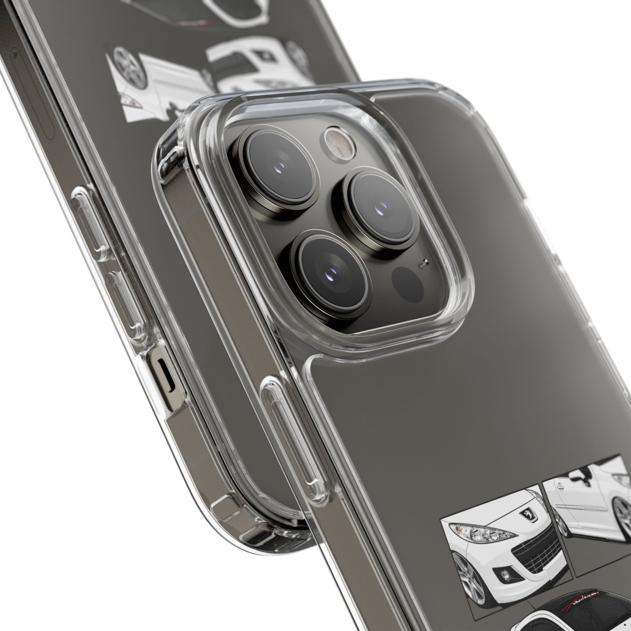 WHITE PEUGEOT 207 PHONE CASES
