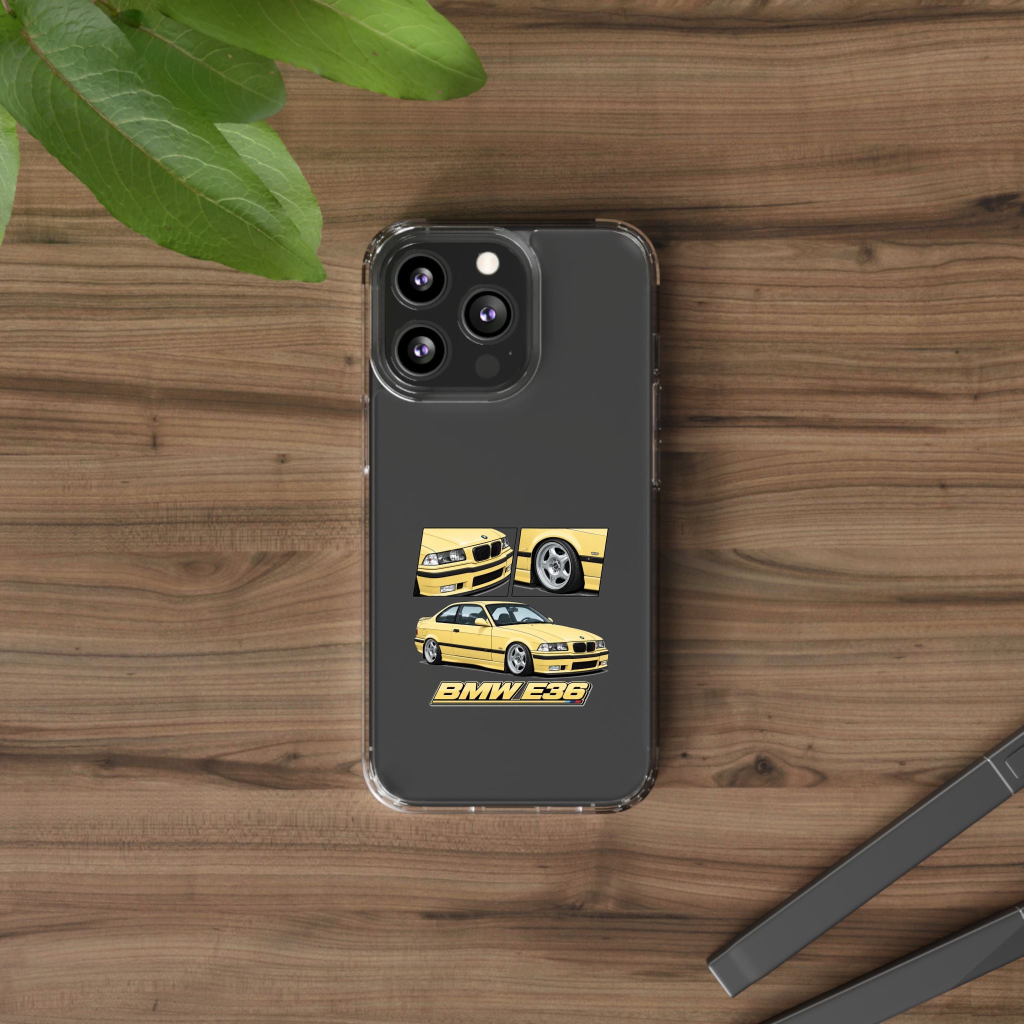 YELLOW BMW E36 PHONE CASE
