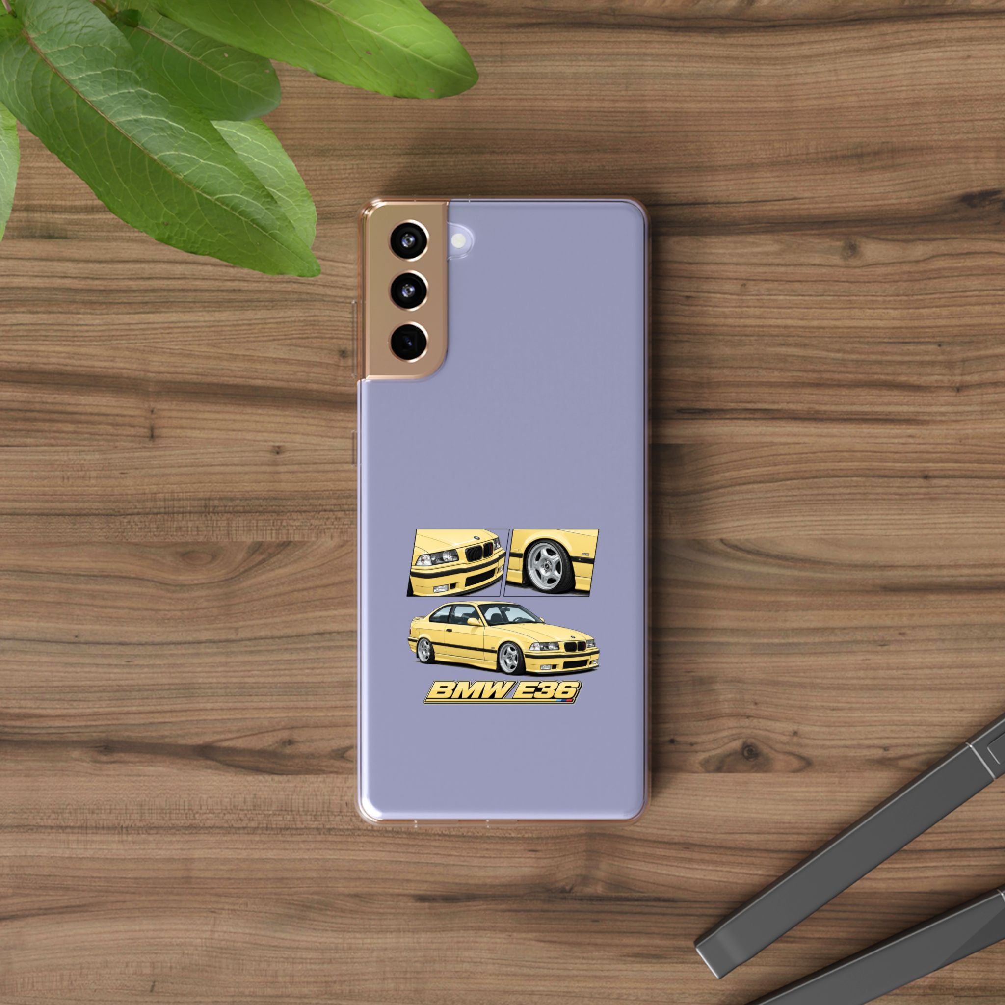 YELLOW BMW E36 PHONE CASE