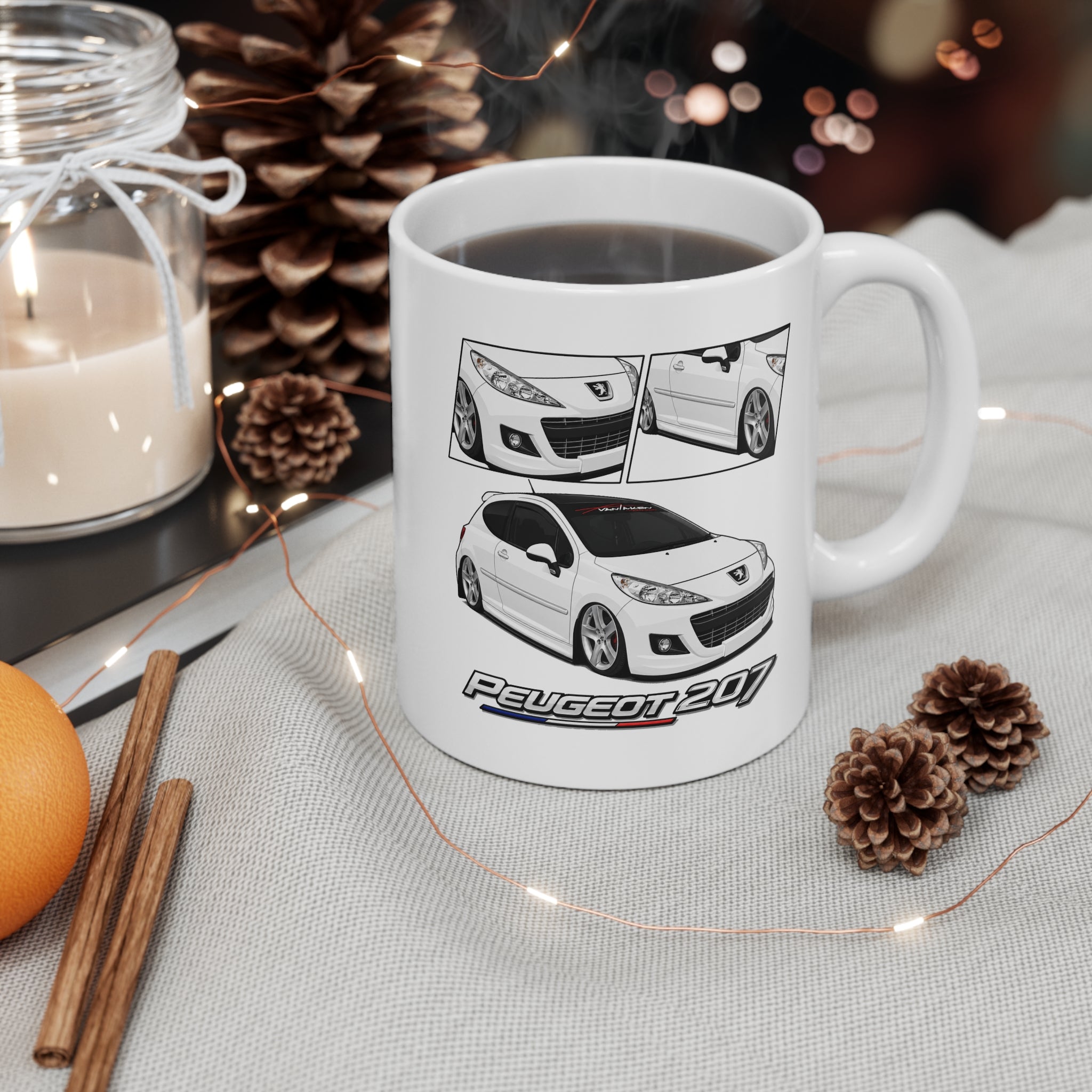 WHITE PEUGEOT 207 MUG