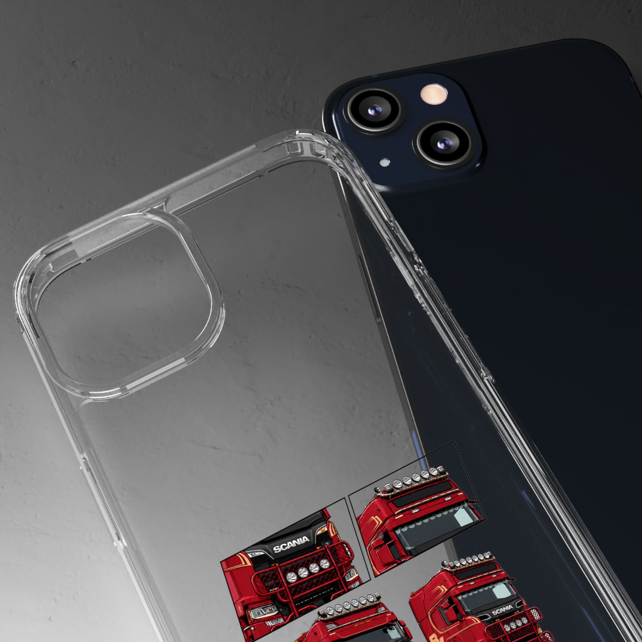2 RED SCANIA S-SERIES PHONE CASES