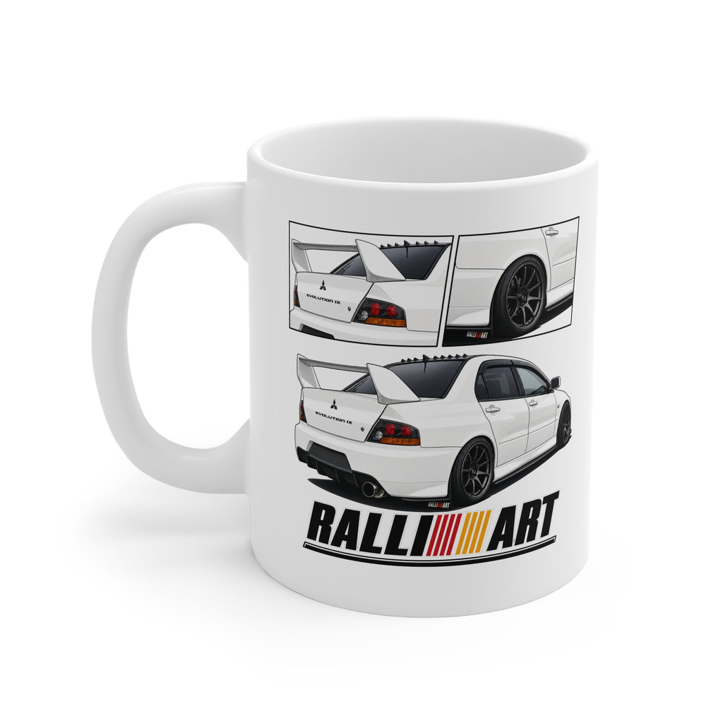 WHITE MITSUBISHI LANCER EVO 9 MUG