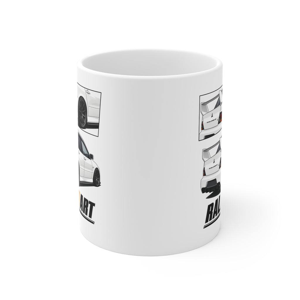 WHITE MITSUBISHI LANCER EVO 9 MUG
