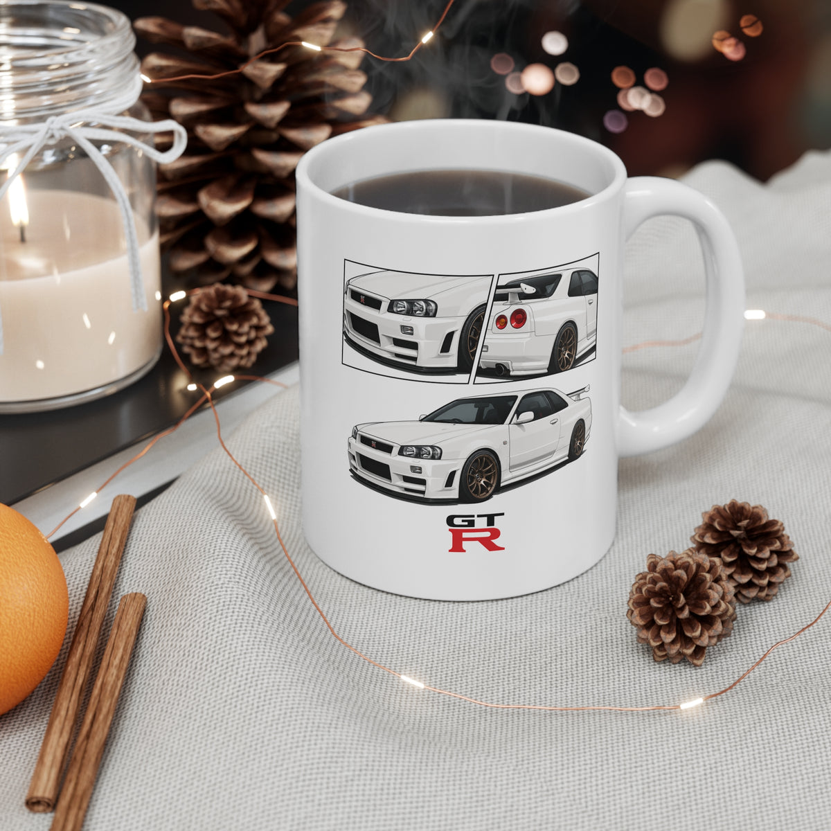 WHITE R34 GTR MUG