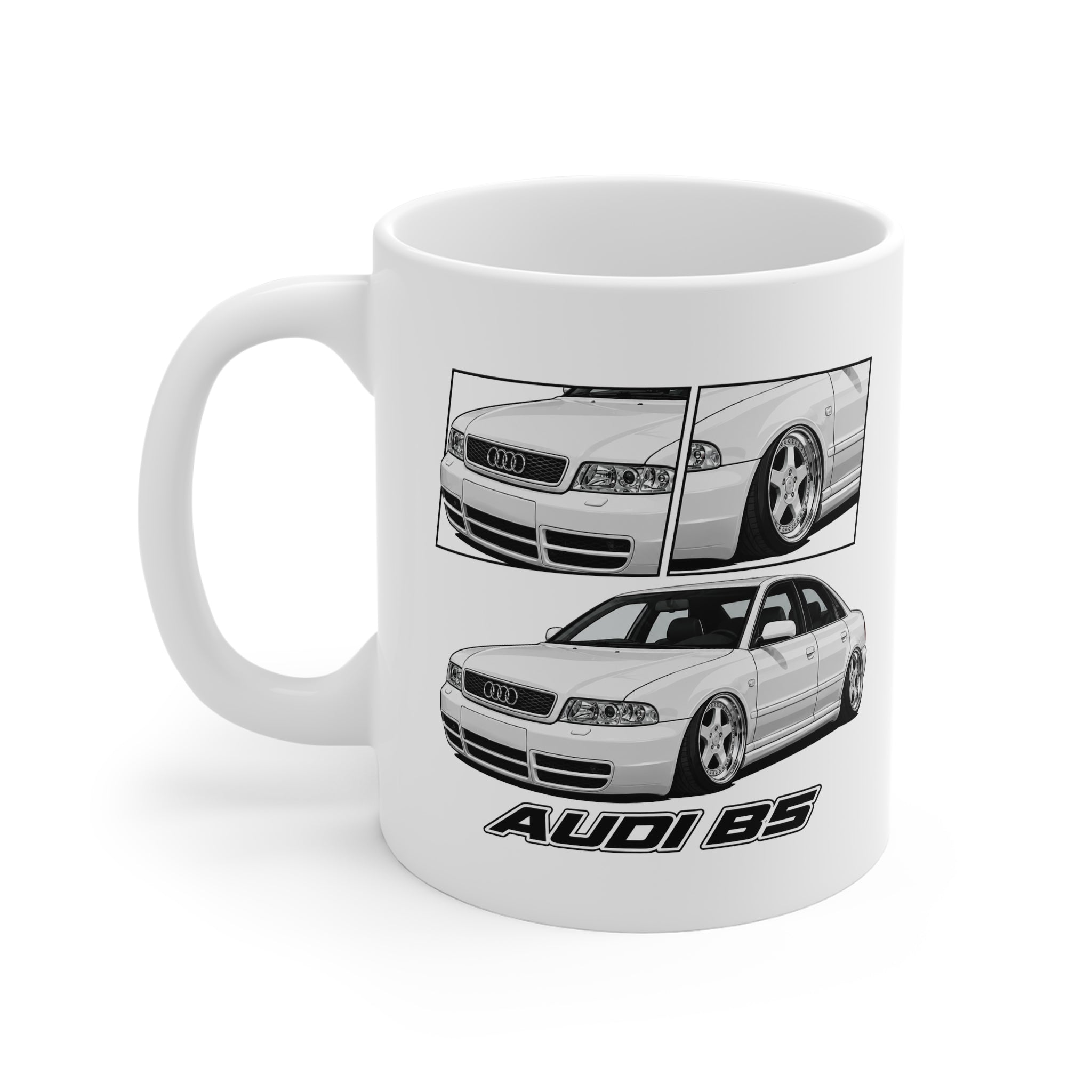 WHITE AUDI A4 B5 MUG