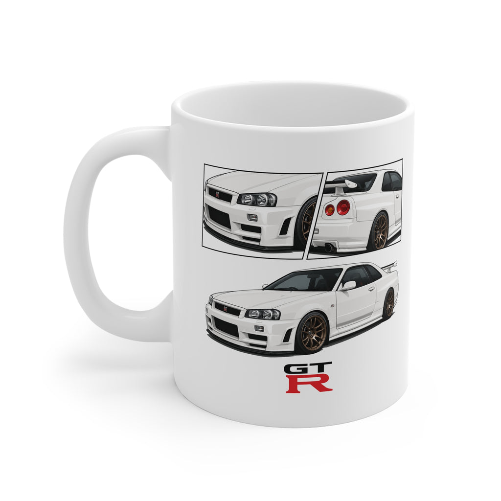 WHITE R34 GTR MUG
