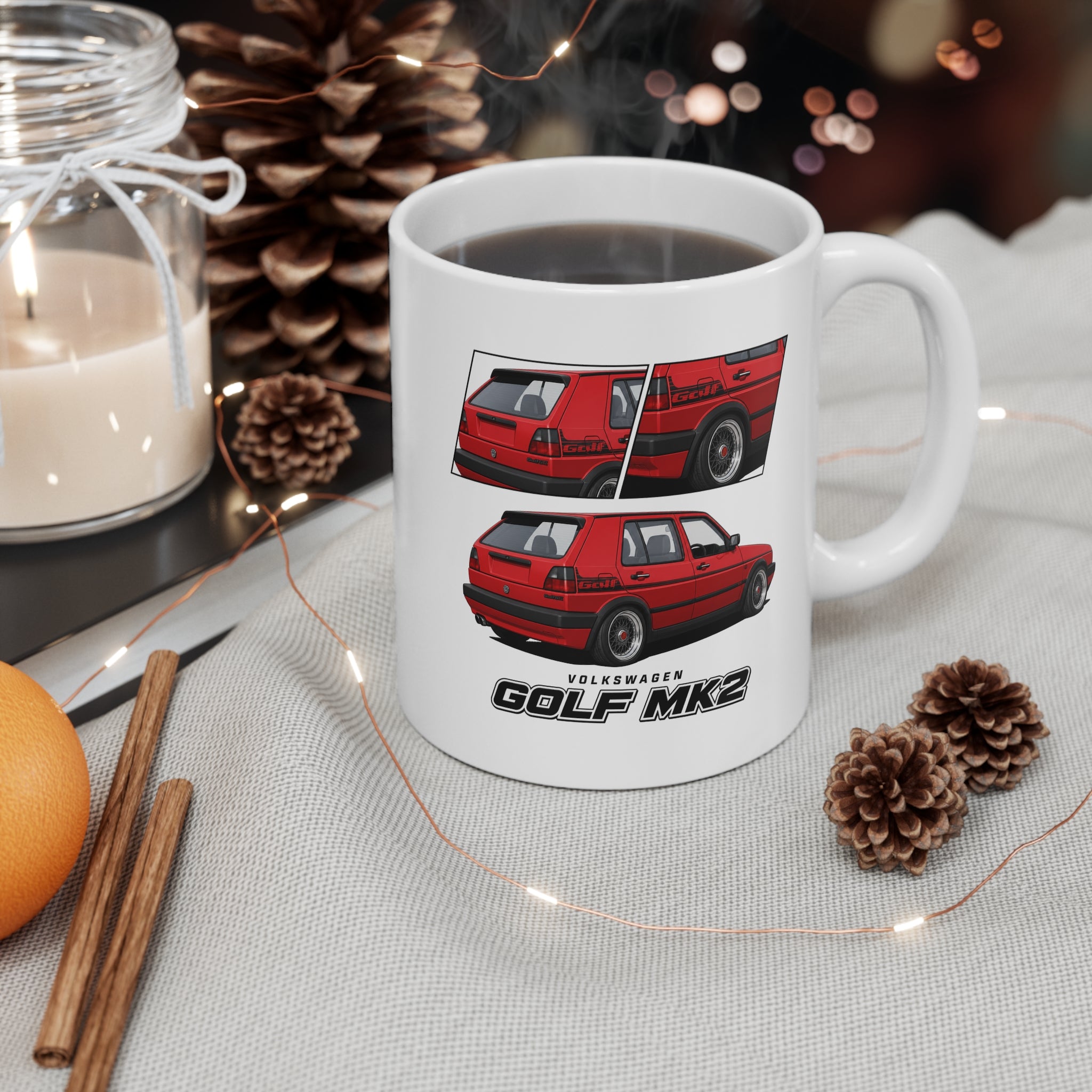 RED VW MK2 GOLF MUG
