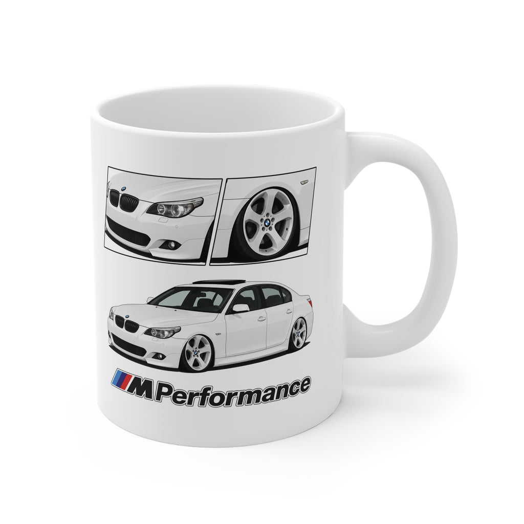 WHITE BMW E60 MUG