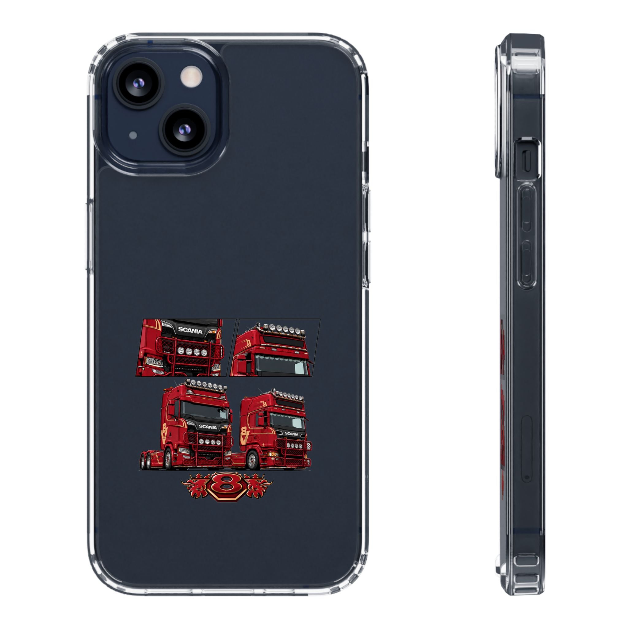 2 RED SCANIA S-SERIES PHONE CASES