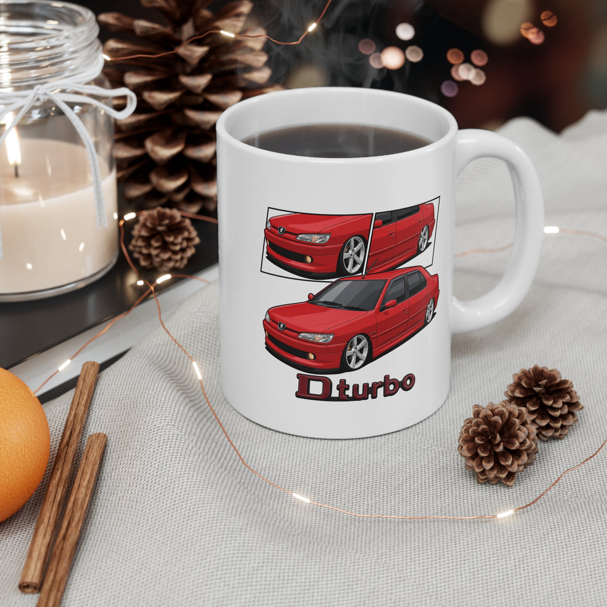 RED PEUGEOT 306 D-TURBO SEDAN MUG