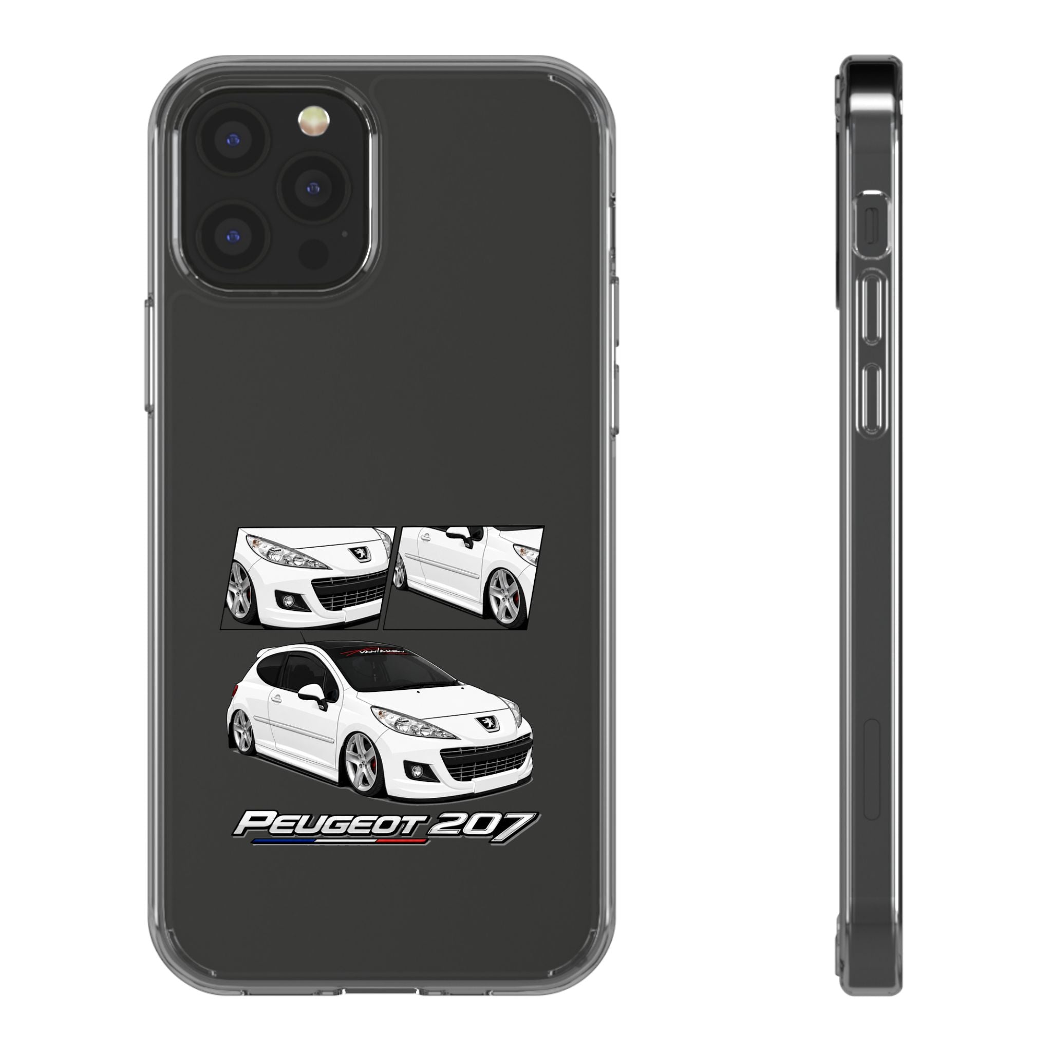 WHITE PEUGEOT 207 PHONE CASES