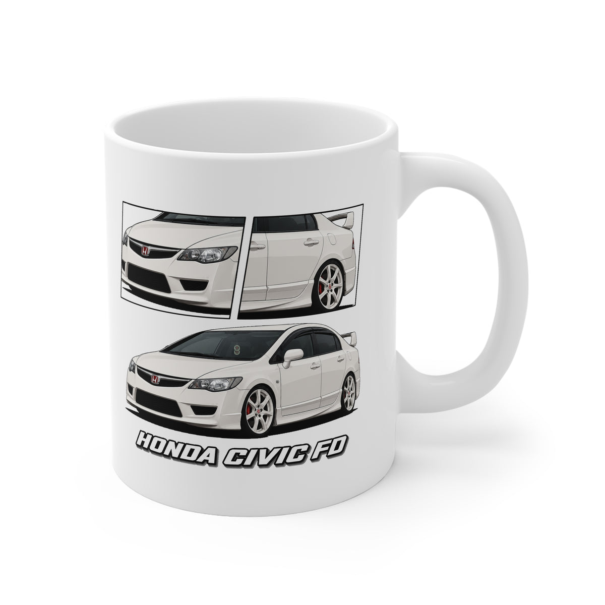 WHITE HONDA CIVIC FD MUG