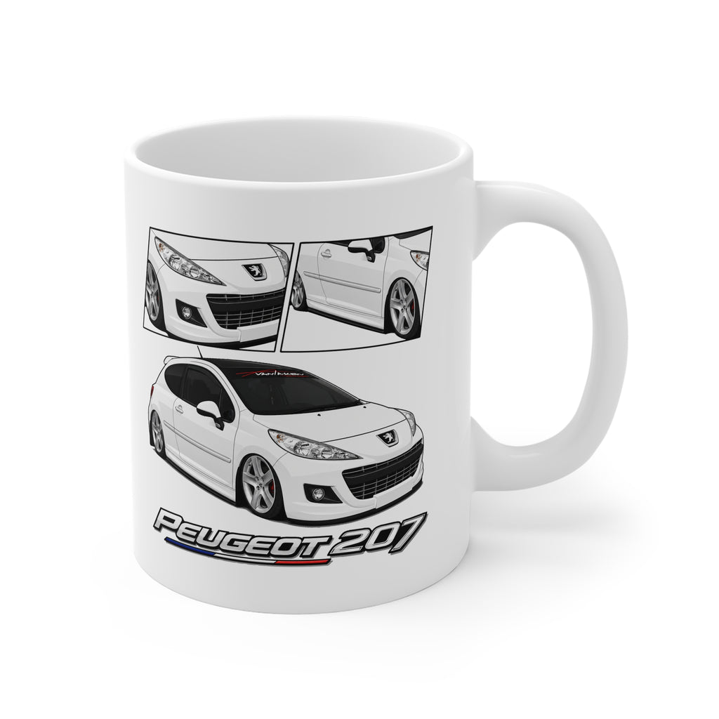 WHITE PEUGEOT 207 MUG