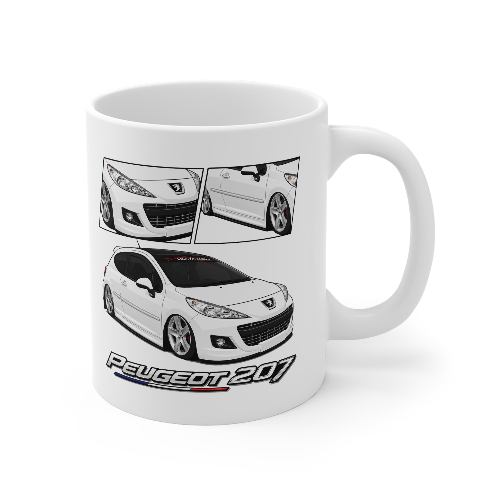 WHITE PEUGEOT 207 MUG
