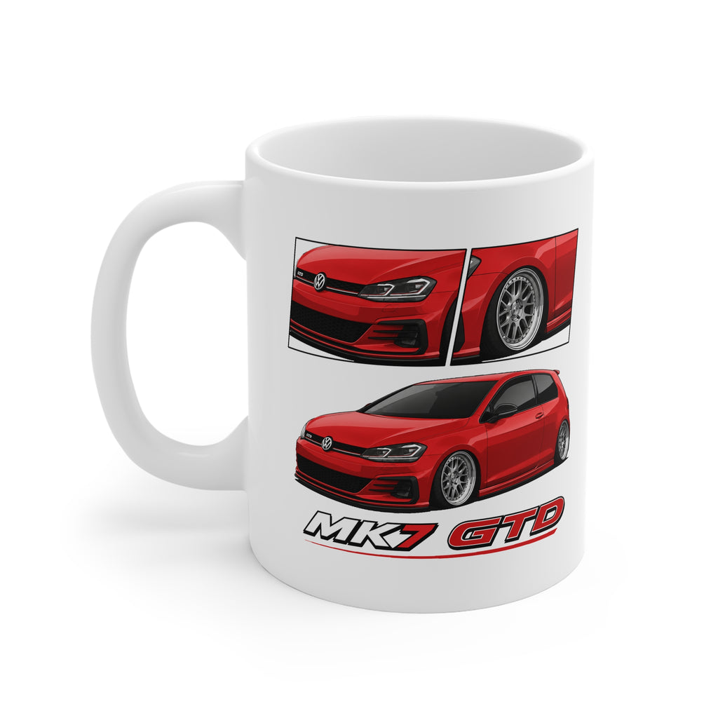 RED VW MK7 GOLF GTD MUG