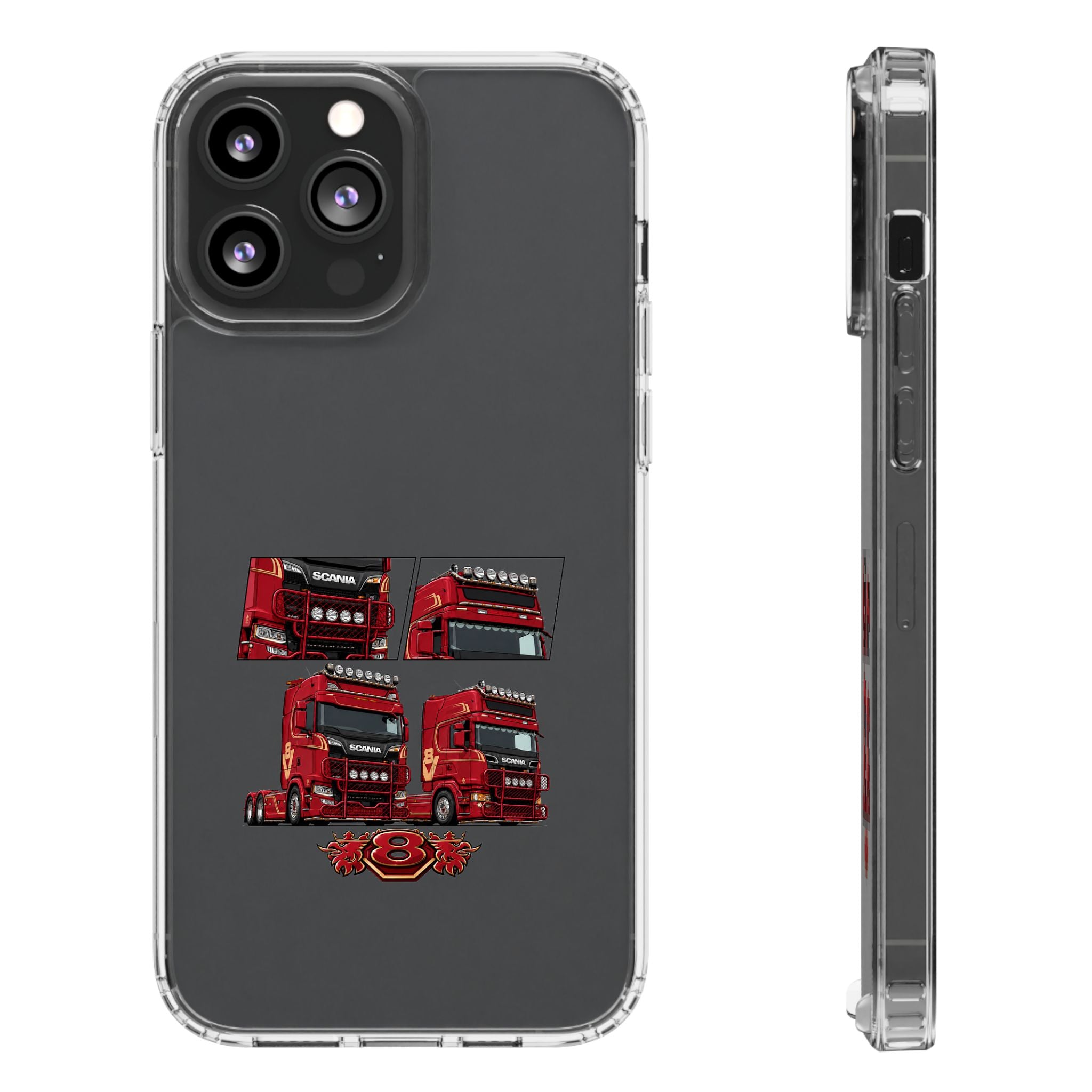 2 RED SCANIA S-SERIES PHONE CASES