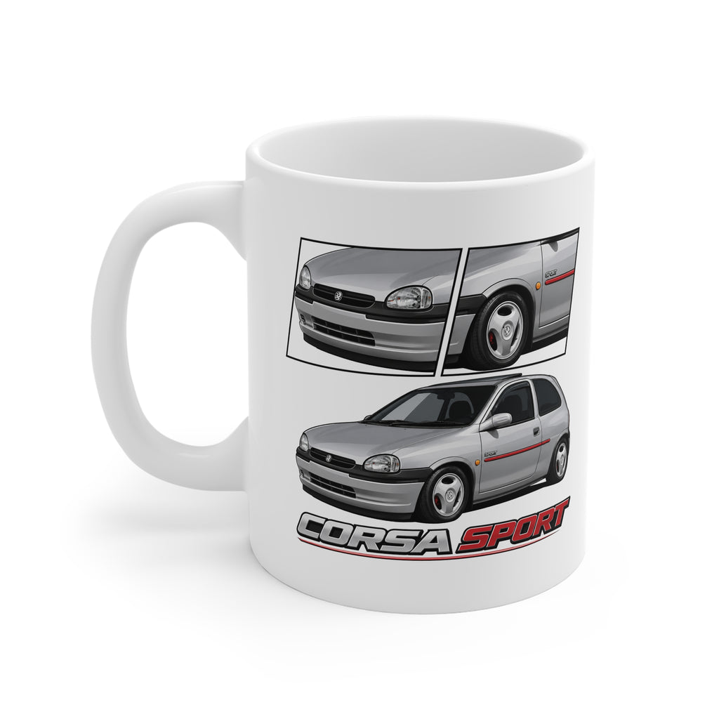 SILVER VAUXHALL CORSA B SPORT MUG