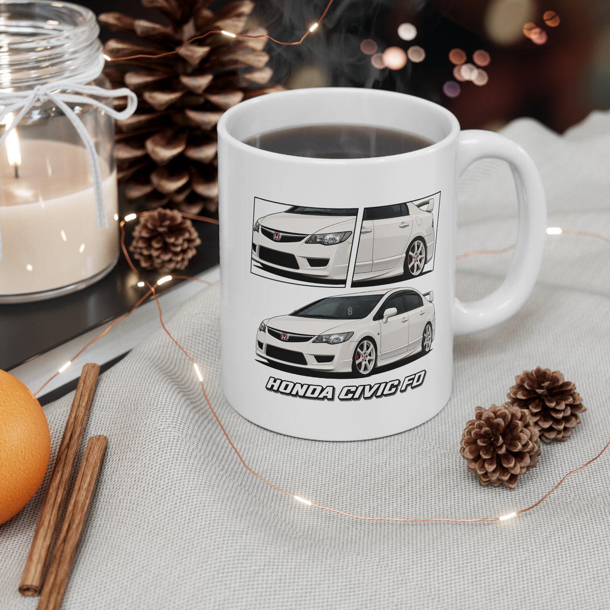 WHITE HONDA CIVIC FD MUG