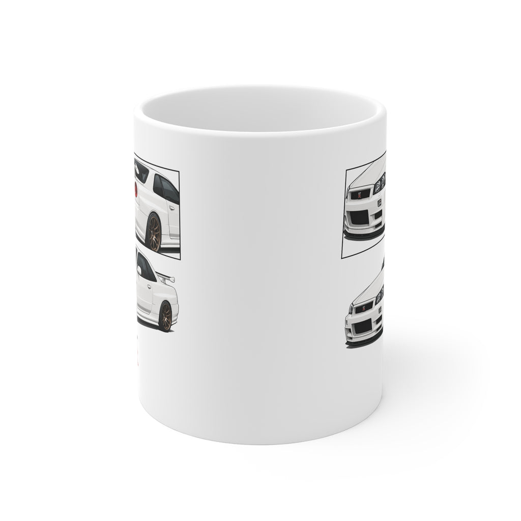 WHITE R34 GTR MUG