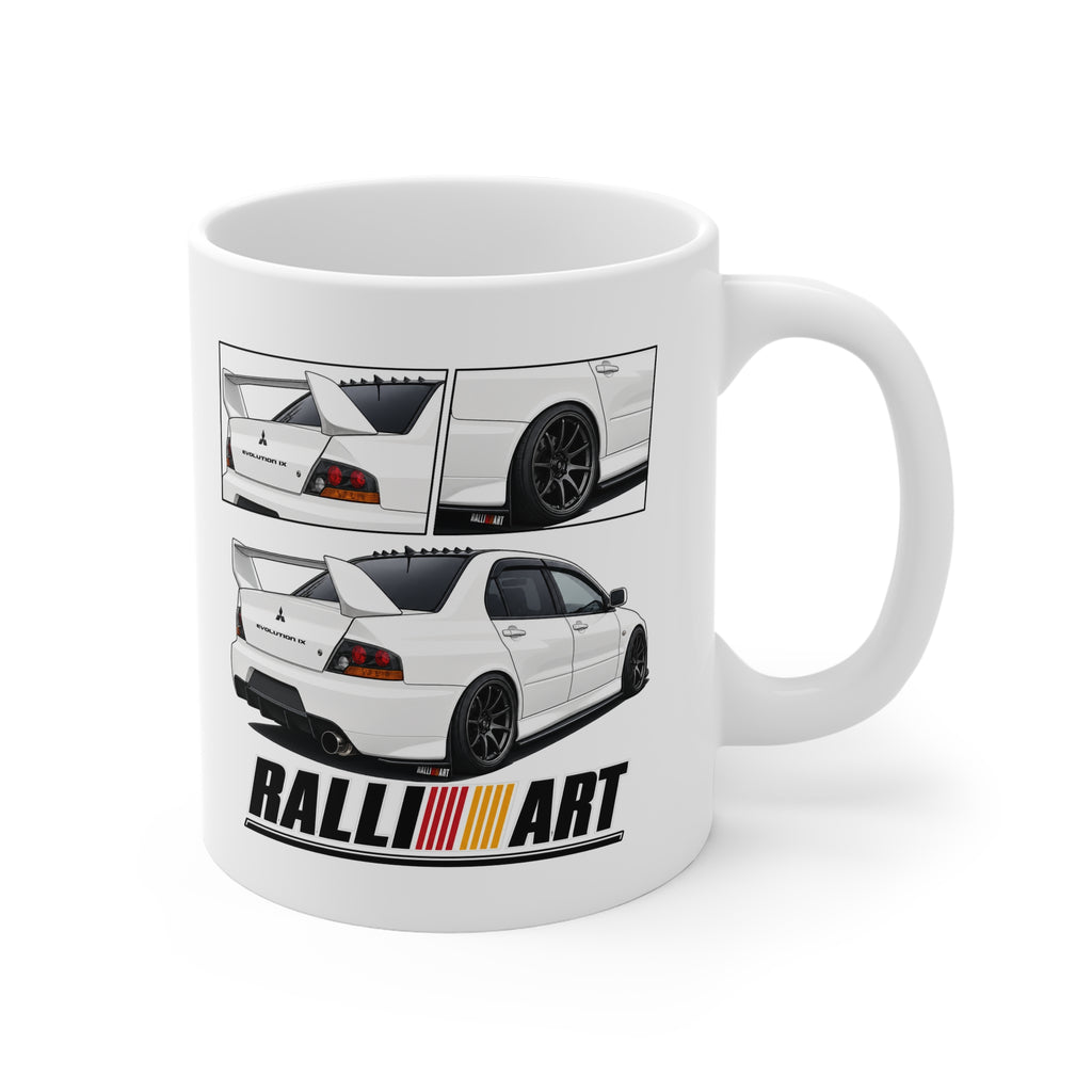 WHITE MITSUBISHI LANCER EVO 9 MUG