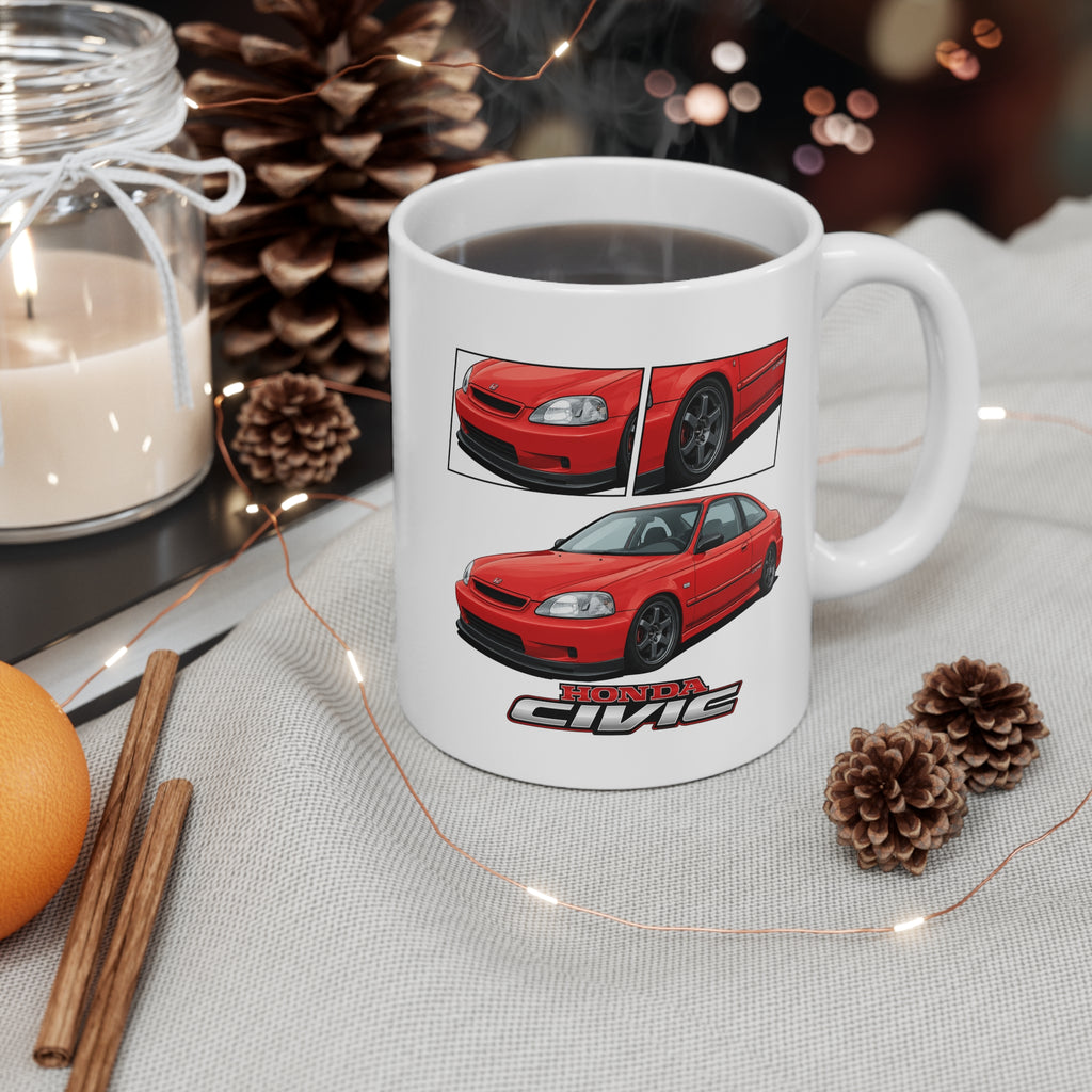 RED HONDA CIVIC EK COUPE MUG