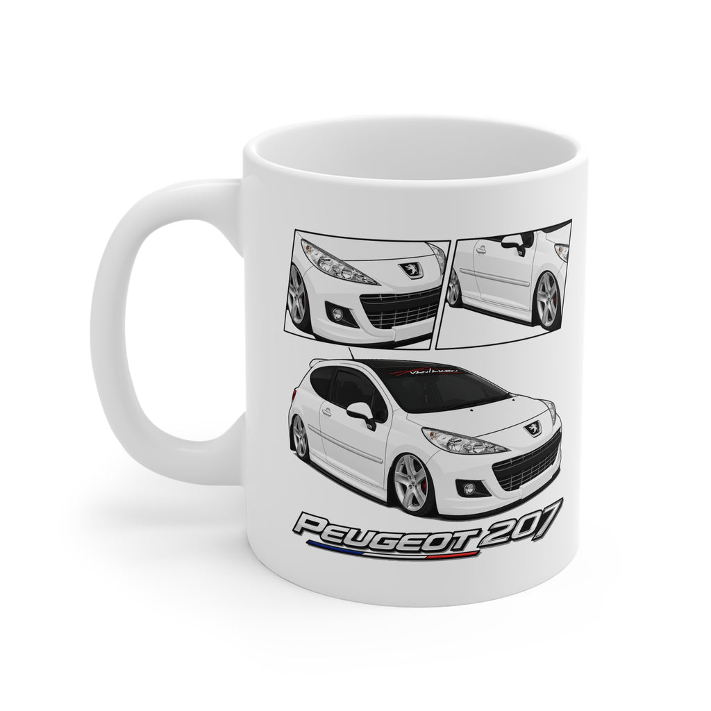 WHITE PEUGEOT 207 MUG