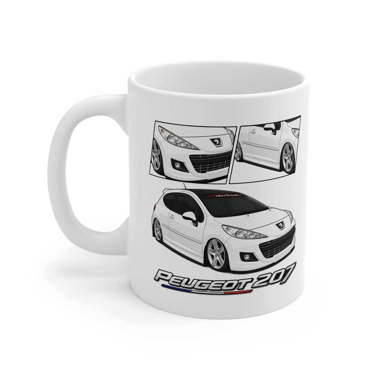 WHITE PEUGEOT 207 MUG