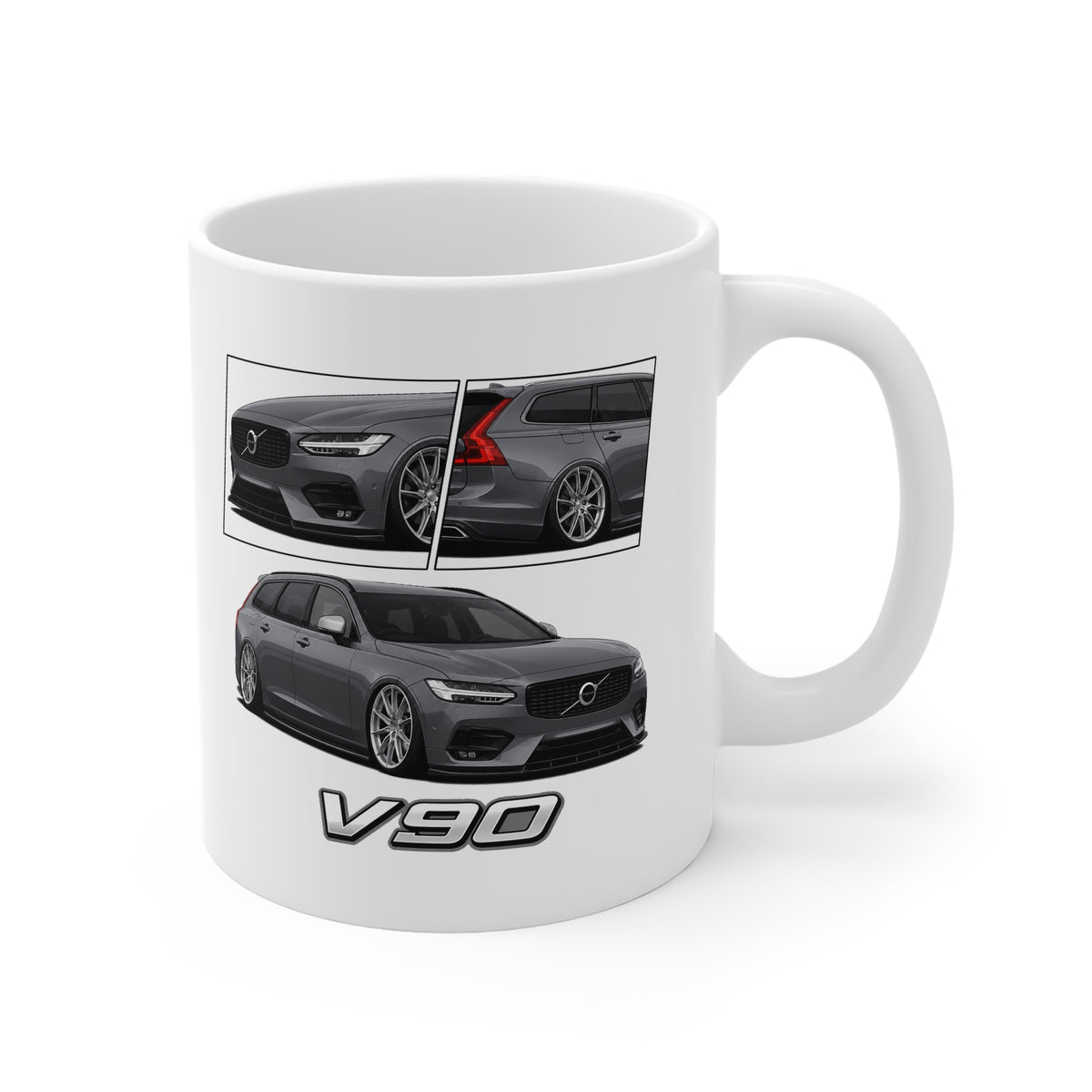 GREY VOLVO V90 MUG