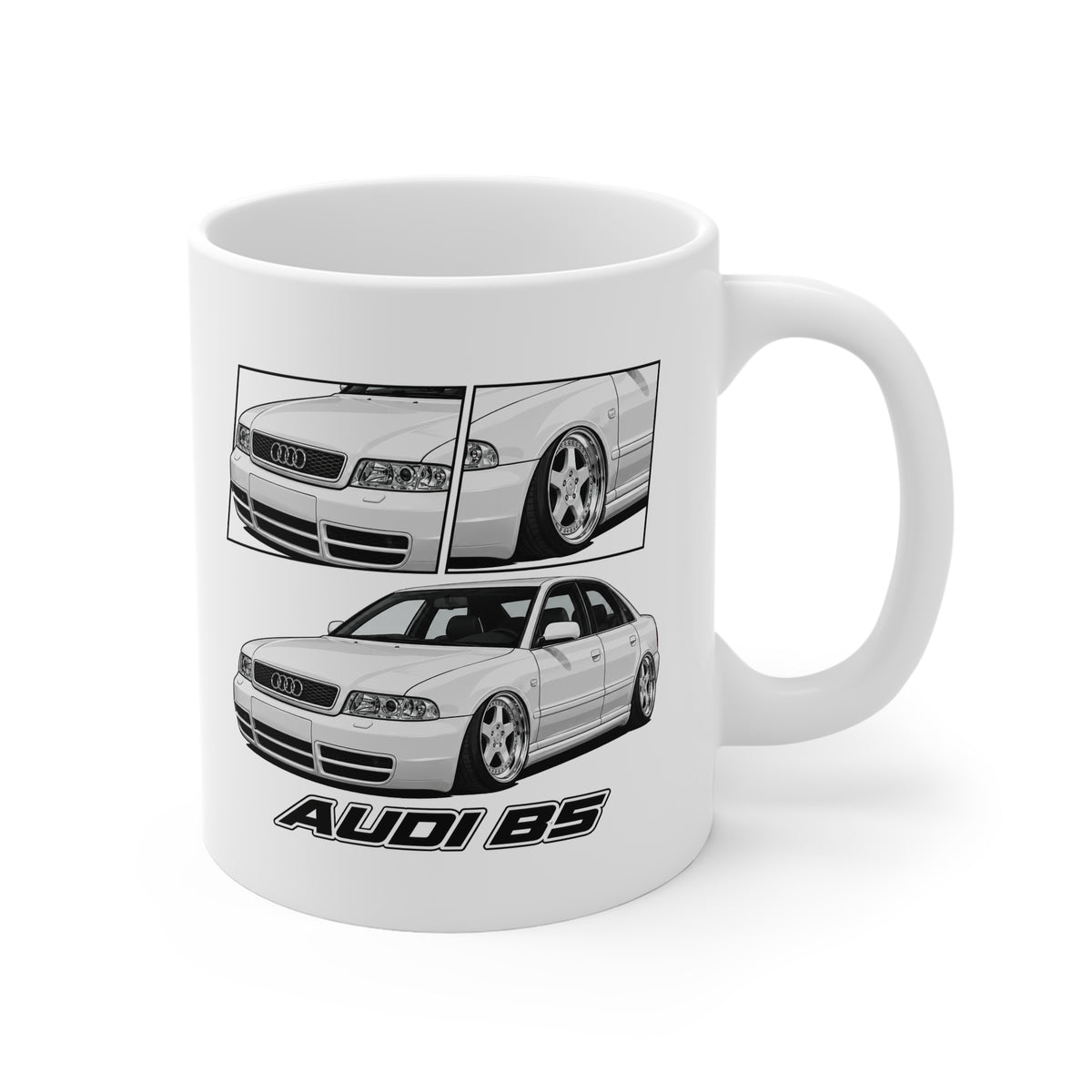 WHITE AUDI A4 B5 MUG