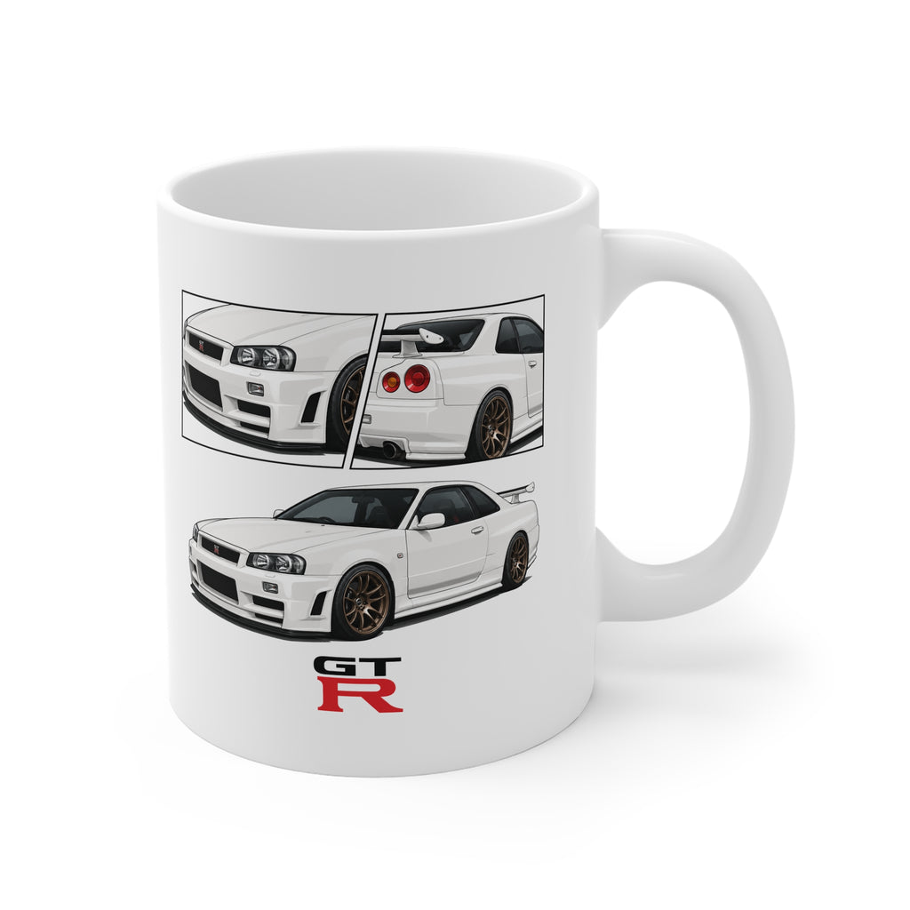 WHITE R34 GTR MUG