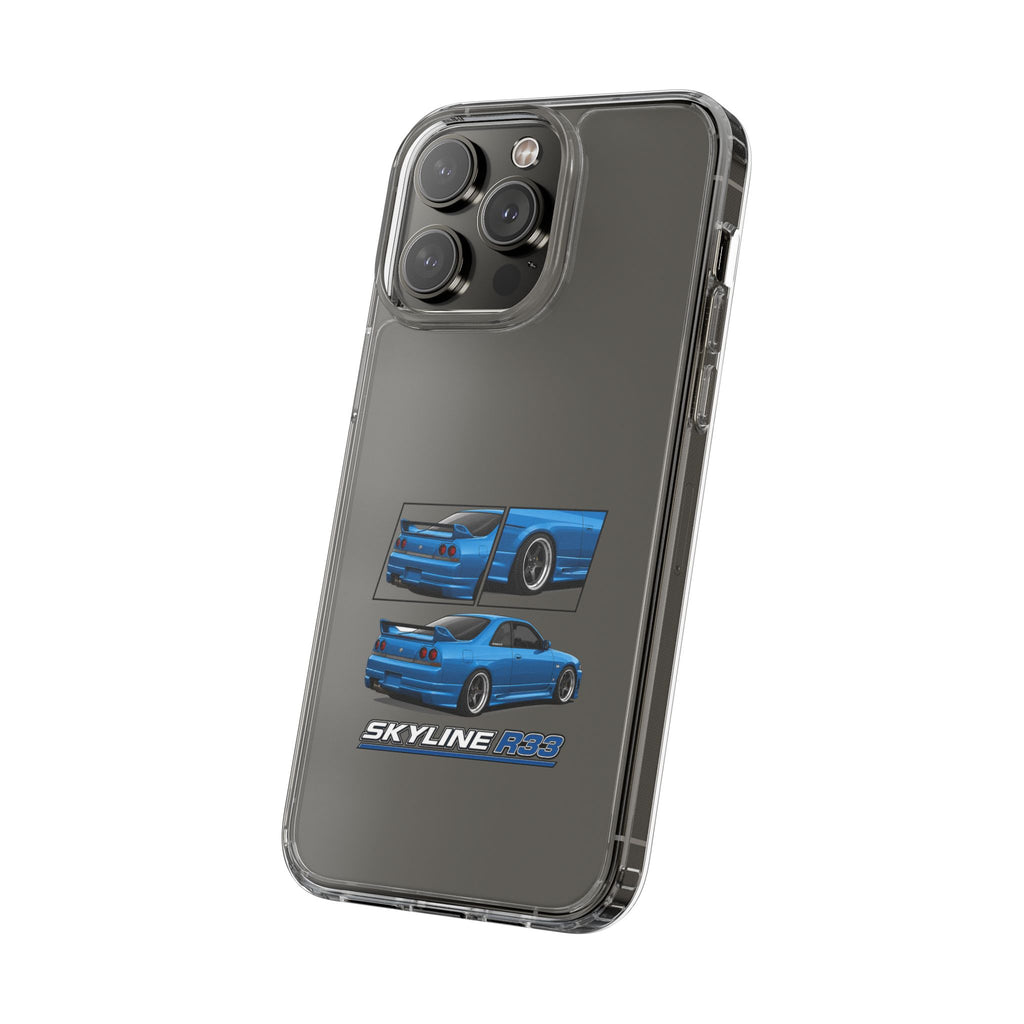 BLUE SKYLINE R33 PHONE CASE