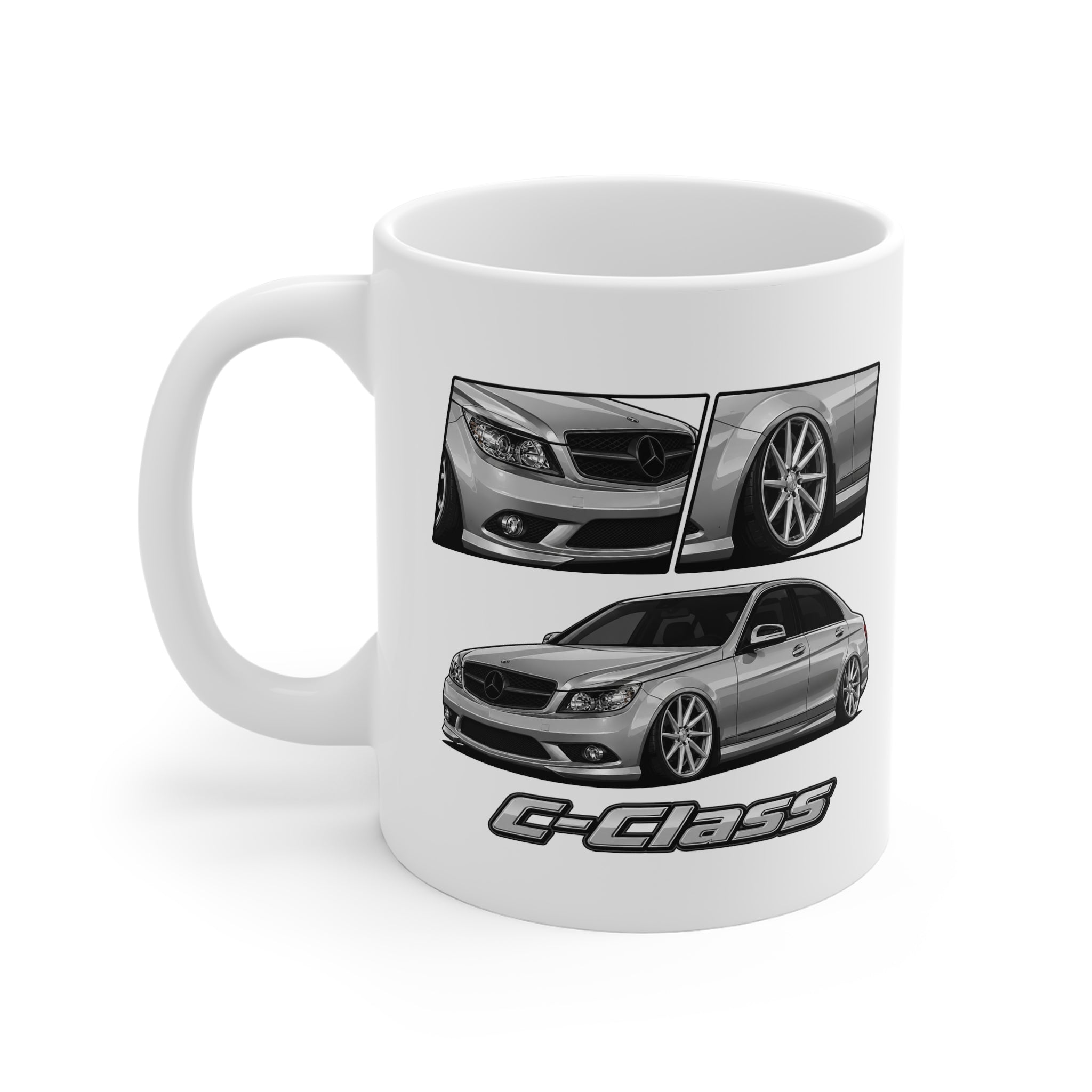 SILVER MERCEDES C-CLASS MUG