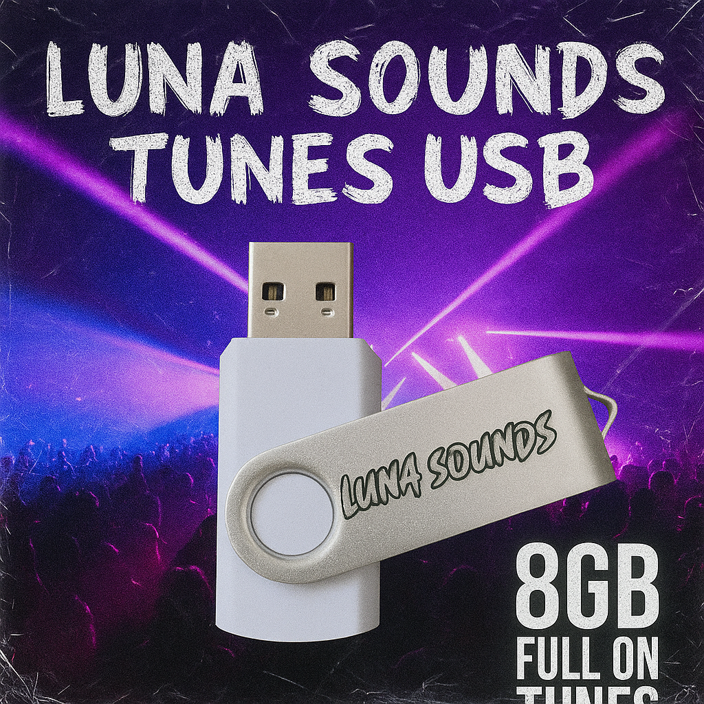 Luna Sounds Tunes USB 8GB 1,200 Tunes Flash Drive Portable Storage Device for Music Lovers