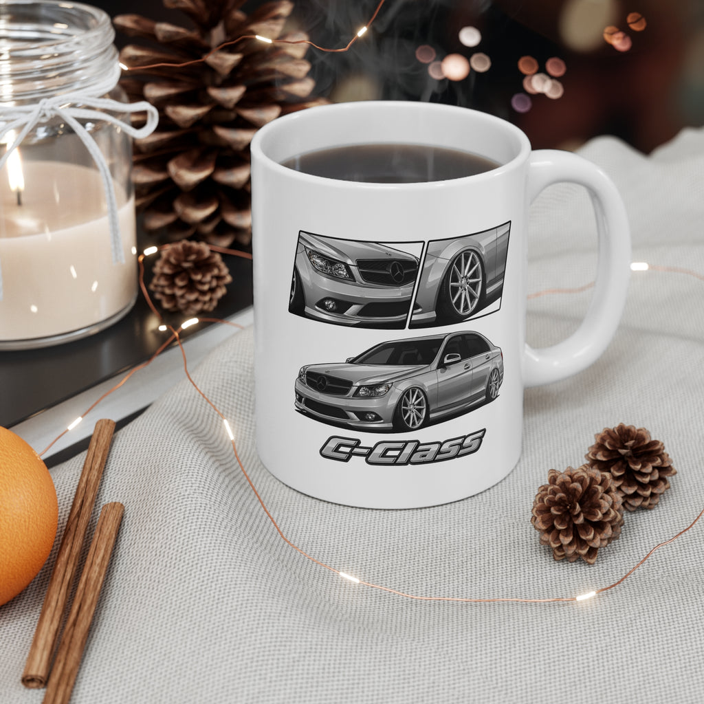 SILVER MERCEDES C-CLASS MUG
