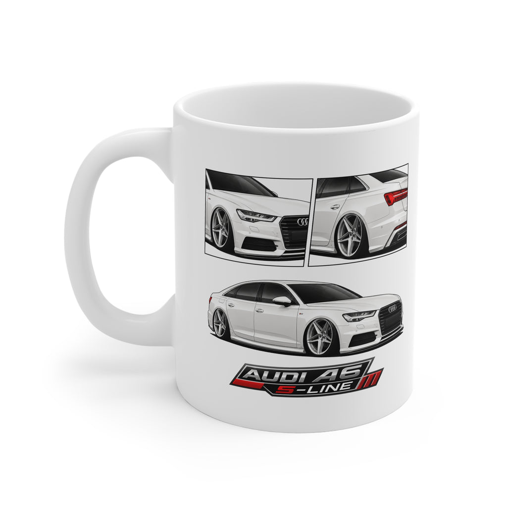 WHITE AUDI A6 MUG