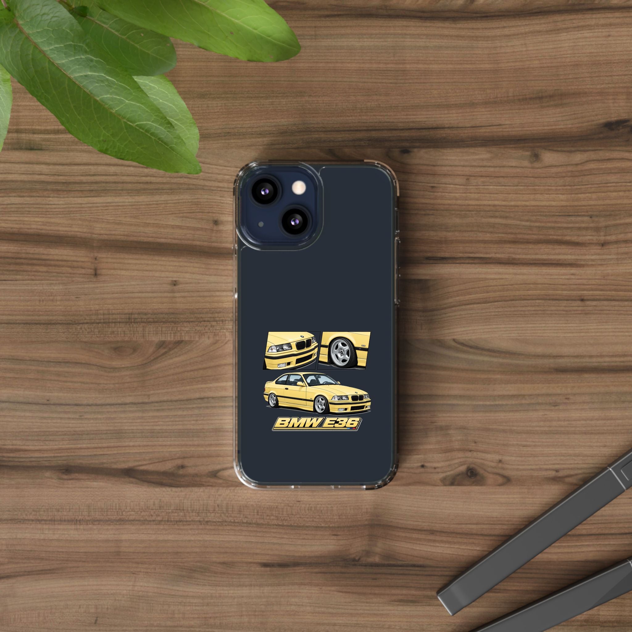 YELLOW BMW E36 PHONE CASE