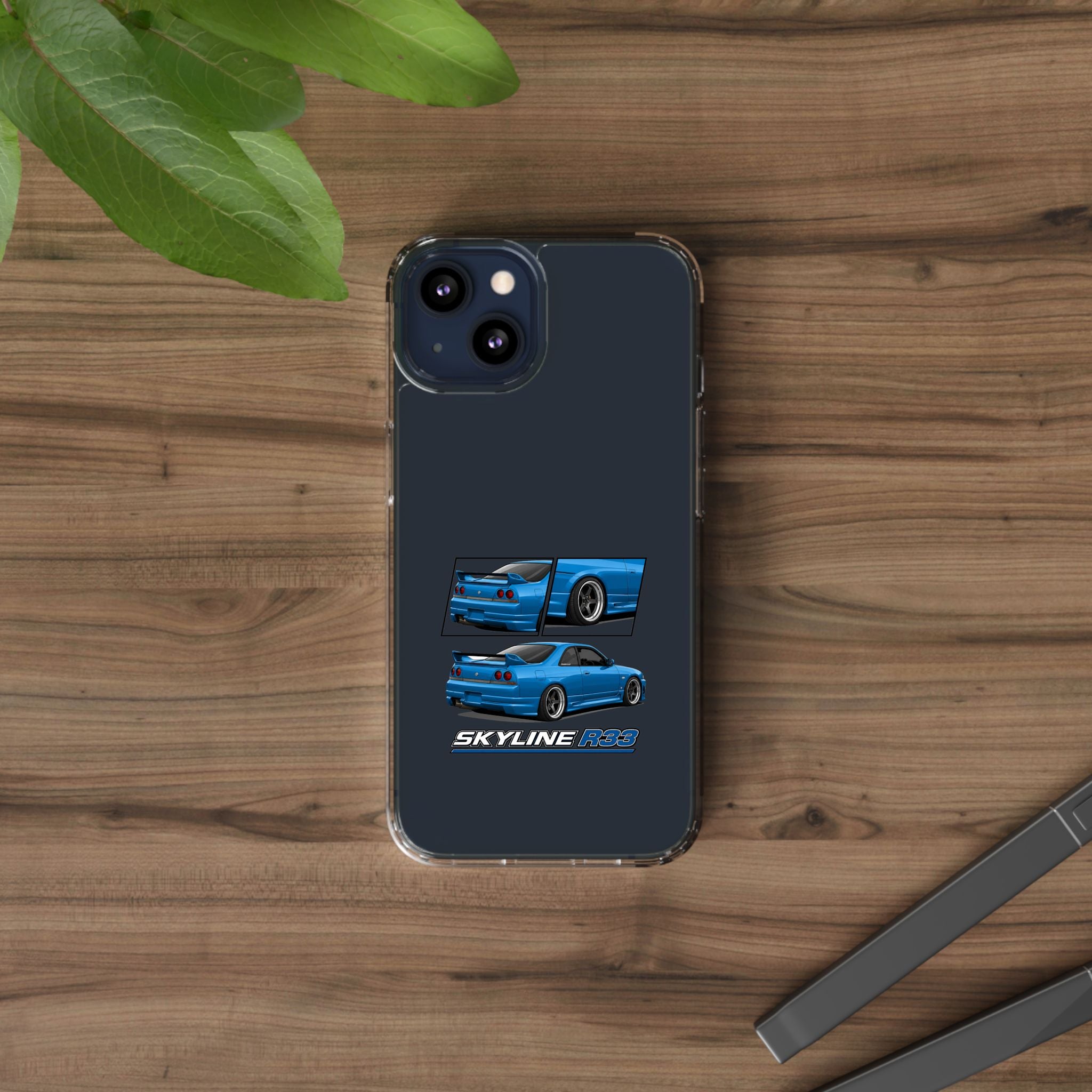 BLUE SKYLINE R33 PHONE CASE