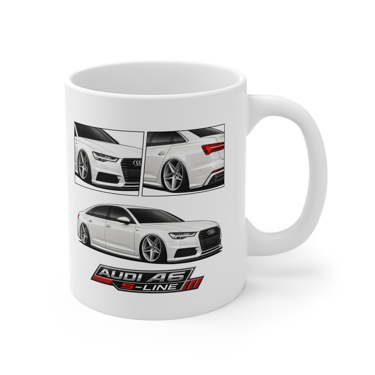 WHITE AUDI A6 MUG