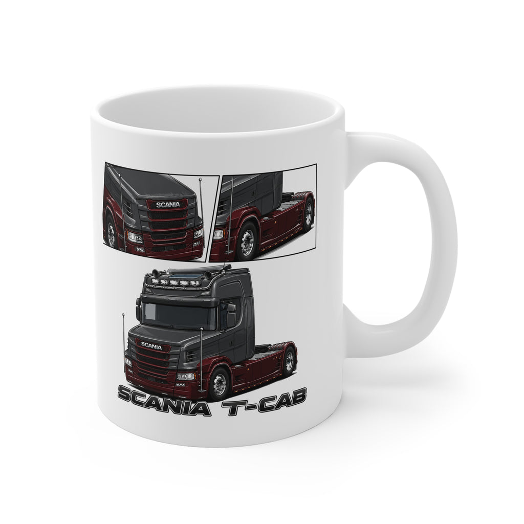 GREY AND BURGUNDY SCANIA T-CAB MUG