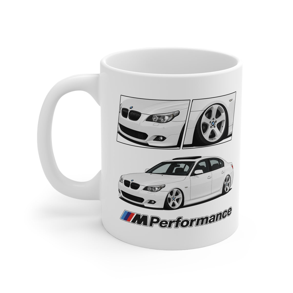 WHITE BMW E60 MUG